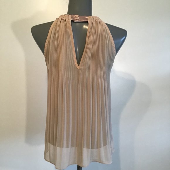 Moon Collection Sleeveless Pleated Halter Blouse Size S - Picture 4 of 10
